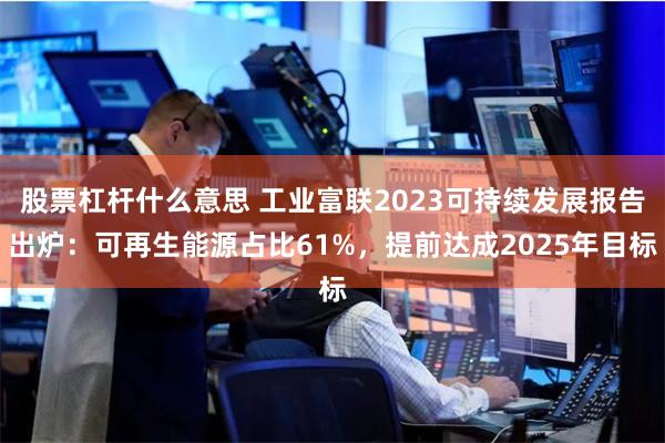 股票杠杆什么意思 工业富联2023可持续发展报告出炉：可再生能源占比61%，提前达成2025年目标