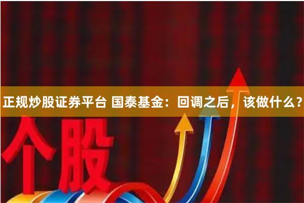 正规炒股证券平台 国泰基金：回调之后，该做什么？